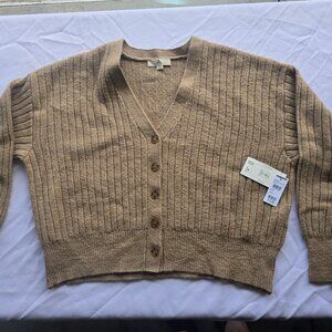 Woman Rip Curl Taupe Cardigan Sweater- Large